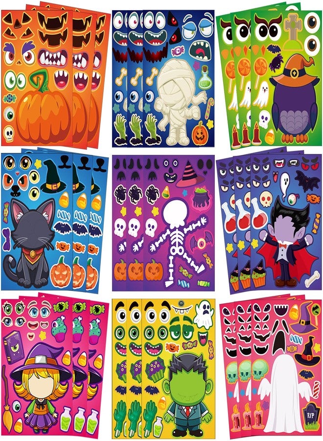 Thuodo Halloween Stickers for Kids 36 Sheets Halloween Characters Stickers Mix and Match Crafts Party Favors Trick or Treat Goodie Bag Fillers Classroom Prizes Party Game Activities Supplies - Image 1